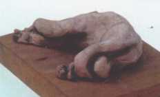 Soledad 2 - 1977-  terracota y �xido de cobre,  10x13x4 cm.