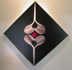 Primera presi�n - Rombo de 58x58 cm, Madera, pintura y papel, A�o 2002