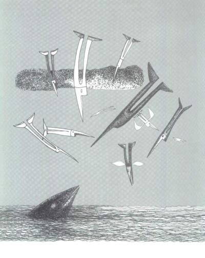 Flechaman en acci�n naval - 1997 - Tinta y offset - A4