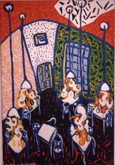 6 mesas y un amor - 1997 - Acr�lico s/tela 1.50x1.00