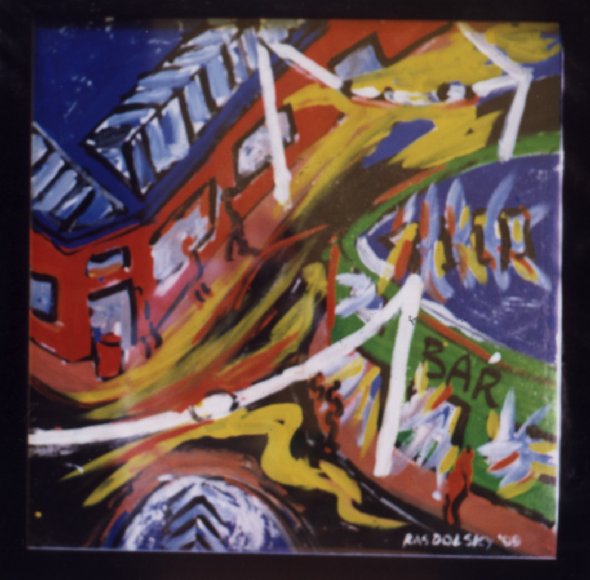 La esquina - 1999 - Acr�lico s/papel 0.70x0.70